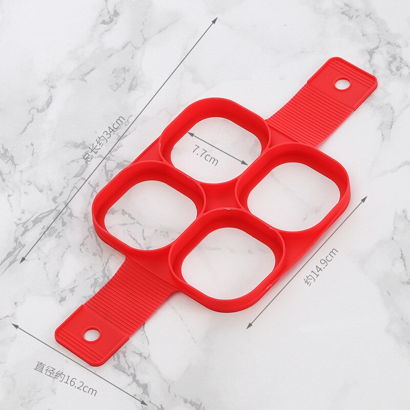 Fried Egg Mold Silicone Kitchen Supplies Model Fried Egg Poached Egg Heart-Shaped Children's Breakfast Pie Ring: 3