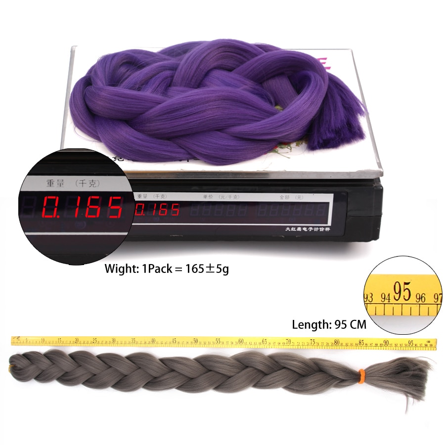 Leeons Jumbo Braid Hair Hair Extension 165g Rainbow Hair Braiding White Braiding Hair Colors Silver Box Braid Hair