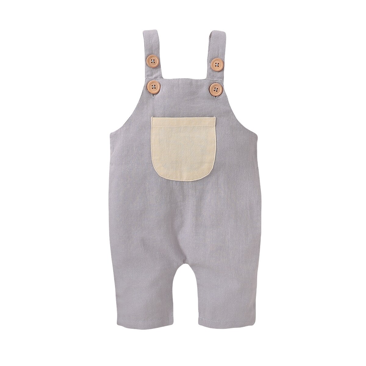 Baby zomerkleding baby jongens meisjes kleding band romper mouwloos jumpsuit effen overalls zak outfits: C / 3m