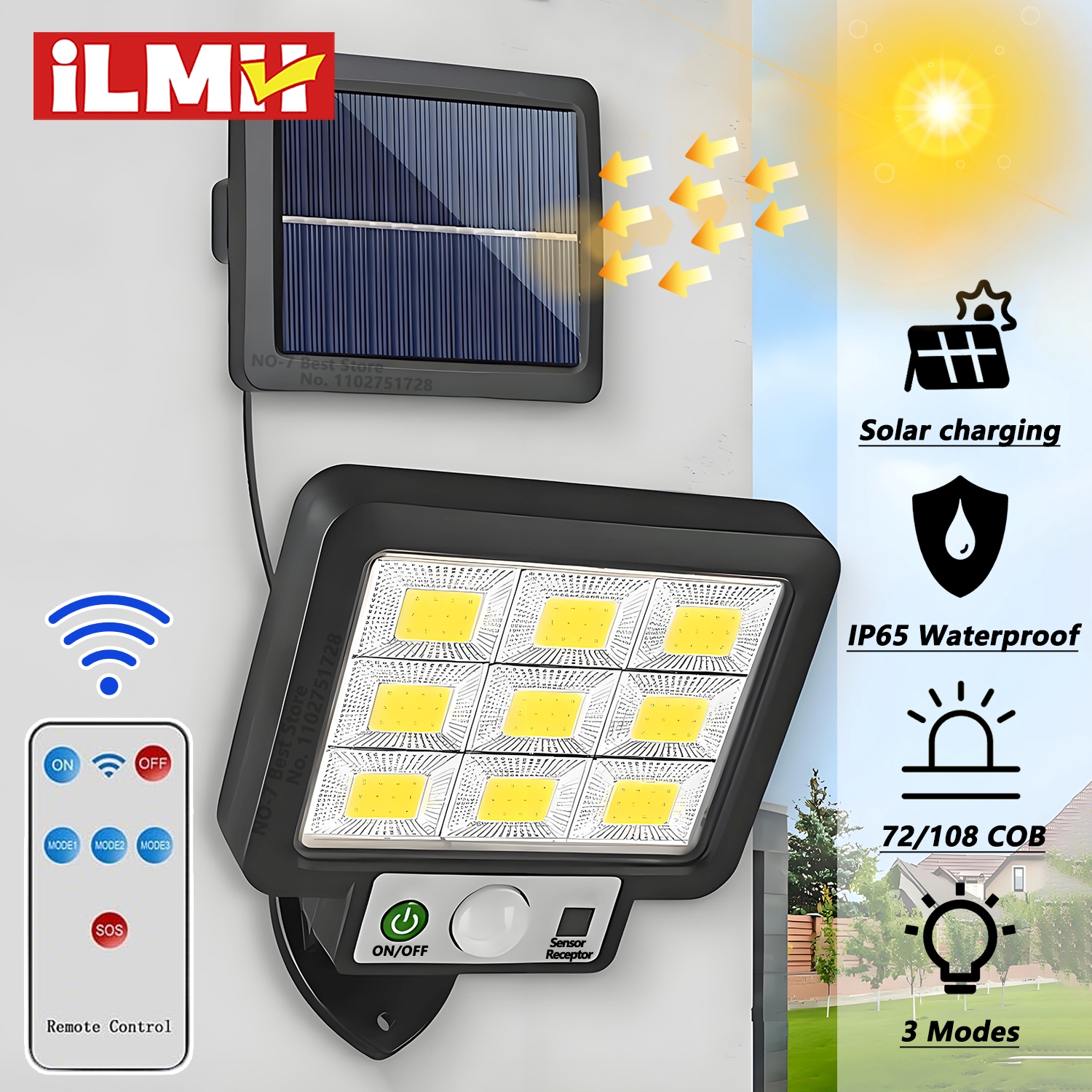 Tuinverlichting op zonne-energie Buiten op zonne-energie Led voor buitenwandlamp Zonlichtlamp Verlichting Externe spotlight Lampen Spots Lantaarn