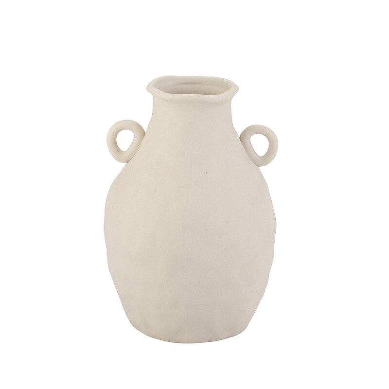 Hvid porcelæn blomstervase stue dekoration figurer håndværk håndværk tørre blomster planter holder uregelmæssig vase