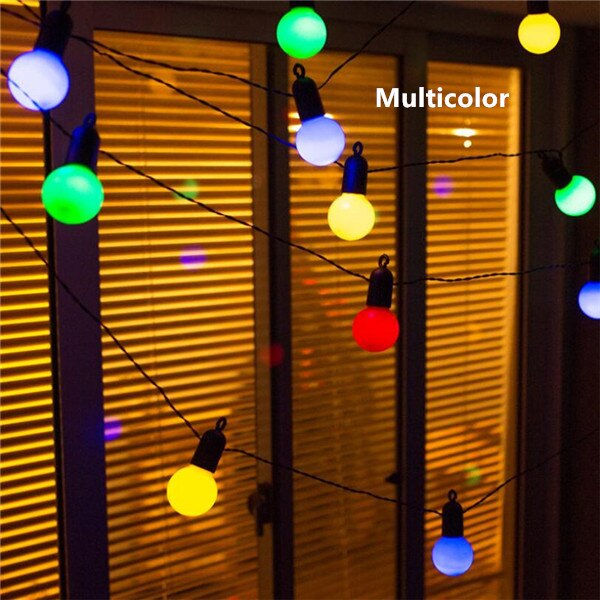 15m 50 led klot fest julslinga ljus 6m 20 led usb kontakt mjölkaktig/klar vintage glödlampa dekorativ utomhus bakgård krans: Flerfärgad  (15m)