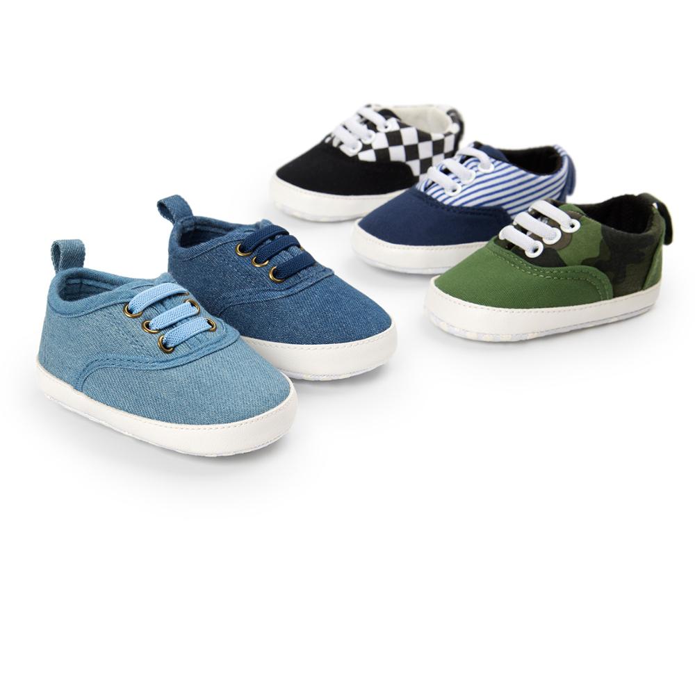 Geruit patroon gestreepte babyschoentjes eerste loopschoentjes comfortabele babyschoentjes met zachte onderkant