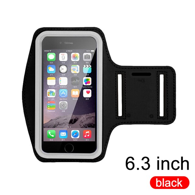 Für Redmi Hinweis 8 6,3 zoll Outdoor-Sport Telefon Cace Für Huawei P30 Lite Gym Lauf Telefon Tasche Arm Band für iPhone 11 6,3 zoll: Black