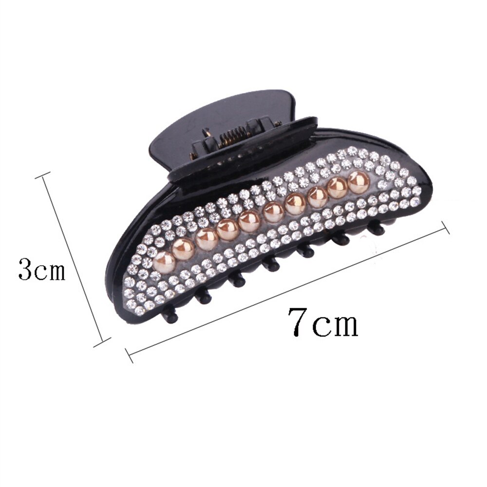 Glitter rhinestone hårklør for kvinner legert hårnåler krabbeklemme kjerringrokk grip klips hårtilbehør