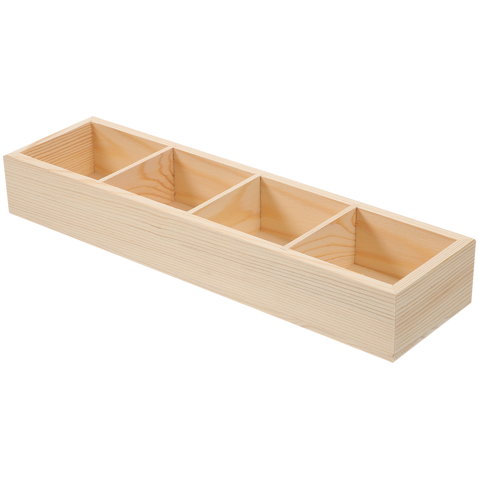Wooden Texture Multi Compartments Storage Box Tea Bag ganizer Coffee Syrup Holder Sugar Packet Keeper Countertop Divided: Default Title