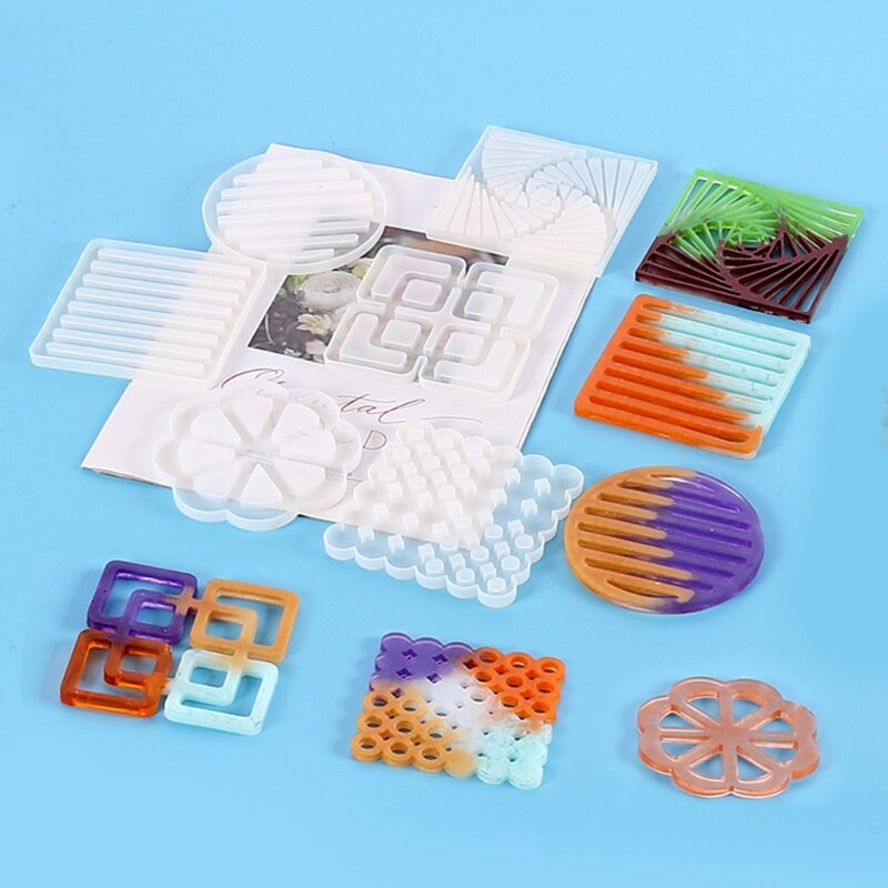 Handmade Silicone Coaster Resin Casting Molds DIY Tea Mat Resin Coaster Molds Agate Coaster Epoxy Molds Art Crafts Tools