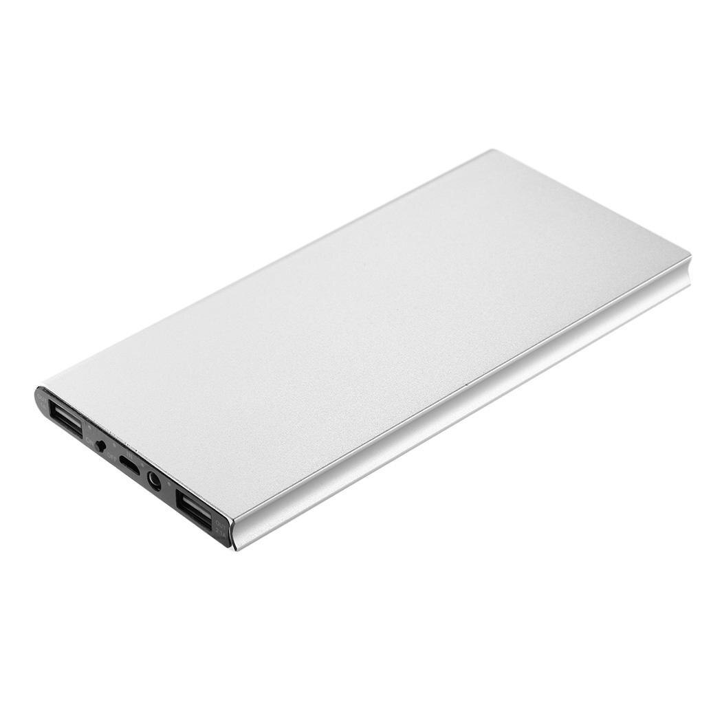 Ultra-dünne 10000Mah Power Bank Tragbare Ladegerät Externe Batterie Dual USB Power Für xiaomi Tabletten Poverbank: White