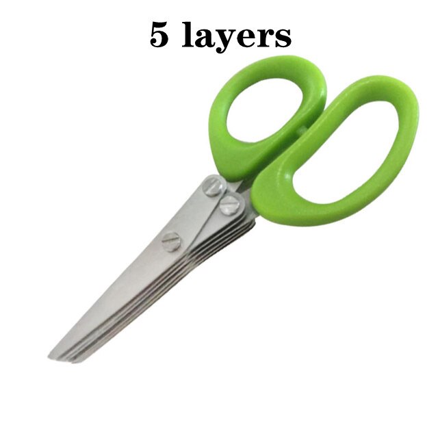 Cutter Tools for Kitchen 12.5CM Kitchen Multi-Layers Scissor Shredded Nori Chopped Scallion Herb Seaweed Spice Cutting Knife: 5 layers