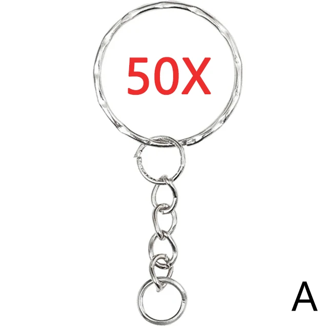 30mm/25mm/20mm Metal Key Rings Keychain Sets Keyfob Anti-rust KeyRings Key Chains Car Key Pendant Split: Red