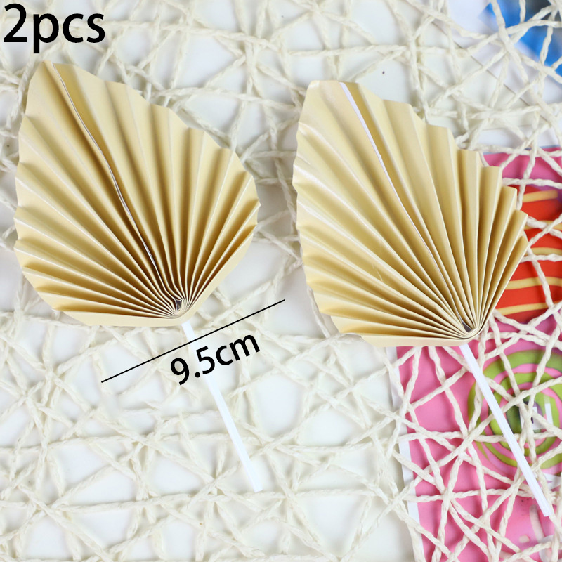 Éventail de décoration de gâteau en papier, chapeau, doré, pliable, pour fête d&#39;anniversaire,: 2pcs-mise