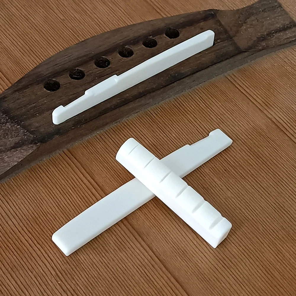 1 kitaran osasarja, 6- kielinen klassinen kitara, luusta tehty talla, satula ja satula, norsunluunvärinen sarja, aitoa luuta