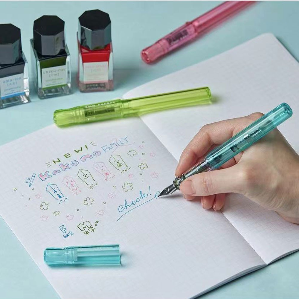 Japan Pilot Kakuno Fountain Pen,Colorful Transparent Happy Face Pen Family Limited Children's Practice Calligraphy перьеваяPучкa