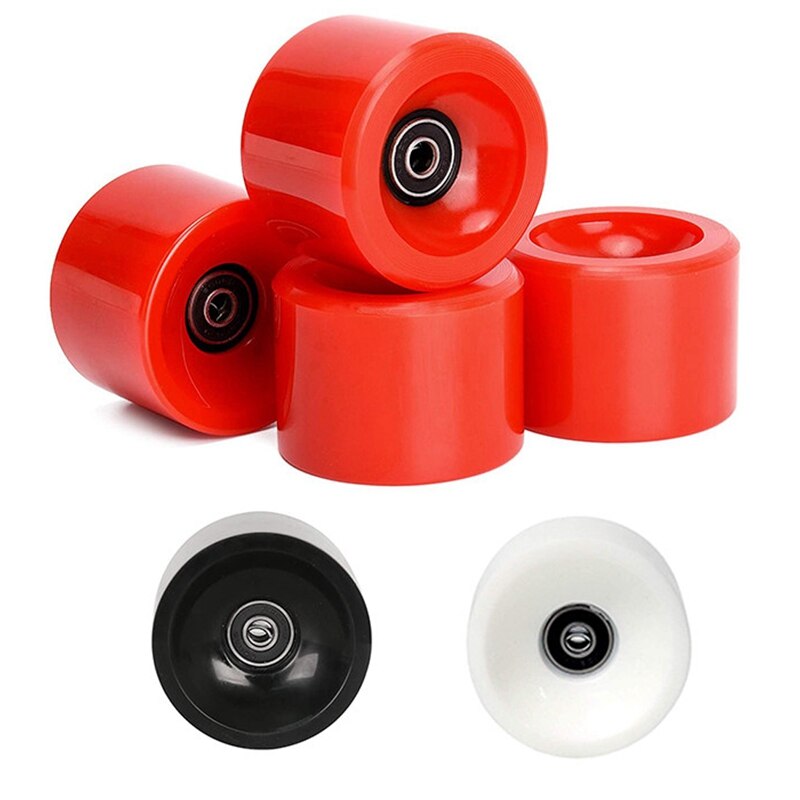 TopSet of 4 Wheels 70mm 78A Offset Hub Solid Longboard Wheels with ABEC 9 Black Bearing Riding Longboarding Wheels