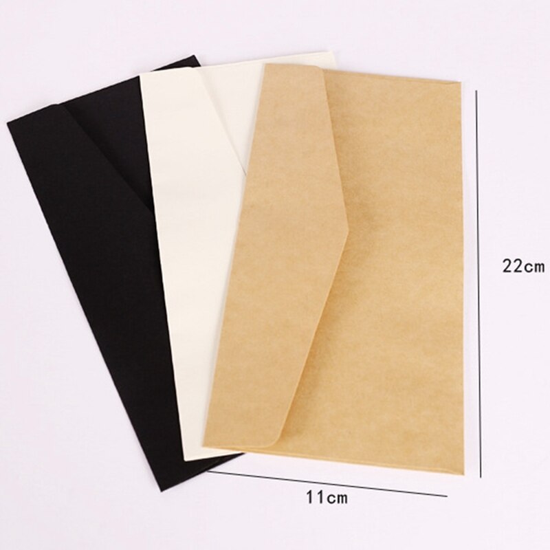10 Stuks Klassieke Wit Zwart Kraft Blank Mini Papier Venster Enveloppen Huwelijksuitnodiging Envelop Cadeau Envelop