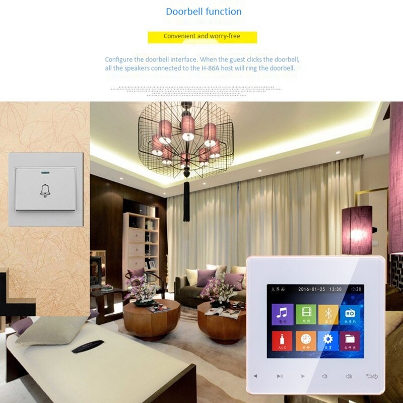 Bluetooth Smart Control Music System Ceiling Speaker Modules Home Audio System Digital Stereo Amplifier in Wall for Hotel