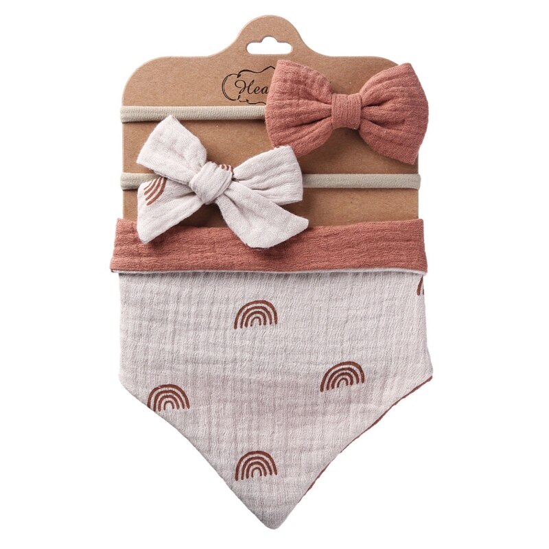 3 pz/set cotone bavaglino fiocco fascia pulsante regolabile triangolo Saliva asciugamano stampa neonato ragazzo ragazza alimentazione Burp panno: 5