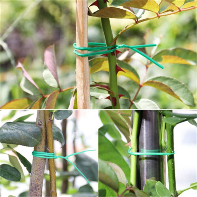 Flejado de jardín de flores y plantas, caña trepadora, línea fija, bolsa protectora con cordones para jardín, encuadernación de alambre de plástico, plantas trepadoras