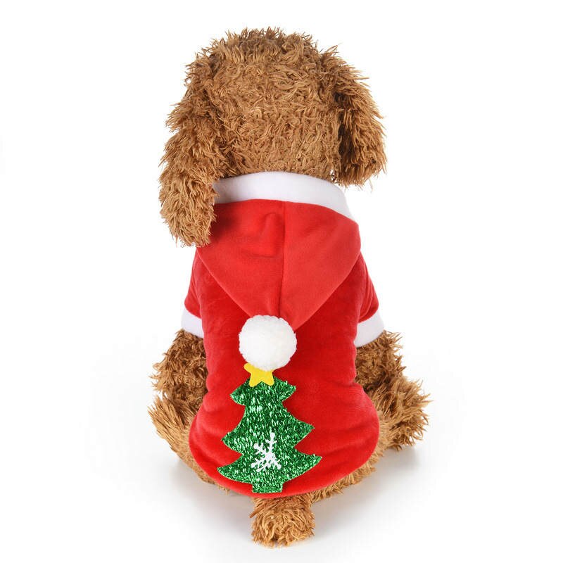 Kerst Hond Kleding Winter Warme Zachte Fleece Sneeuwvlok Kerstboom Hond Kleding Kerst Rode Puppy Hond Hoodie