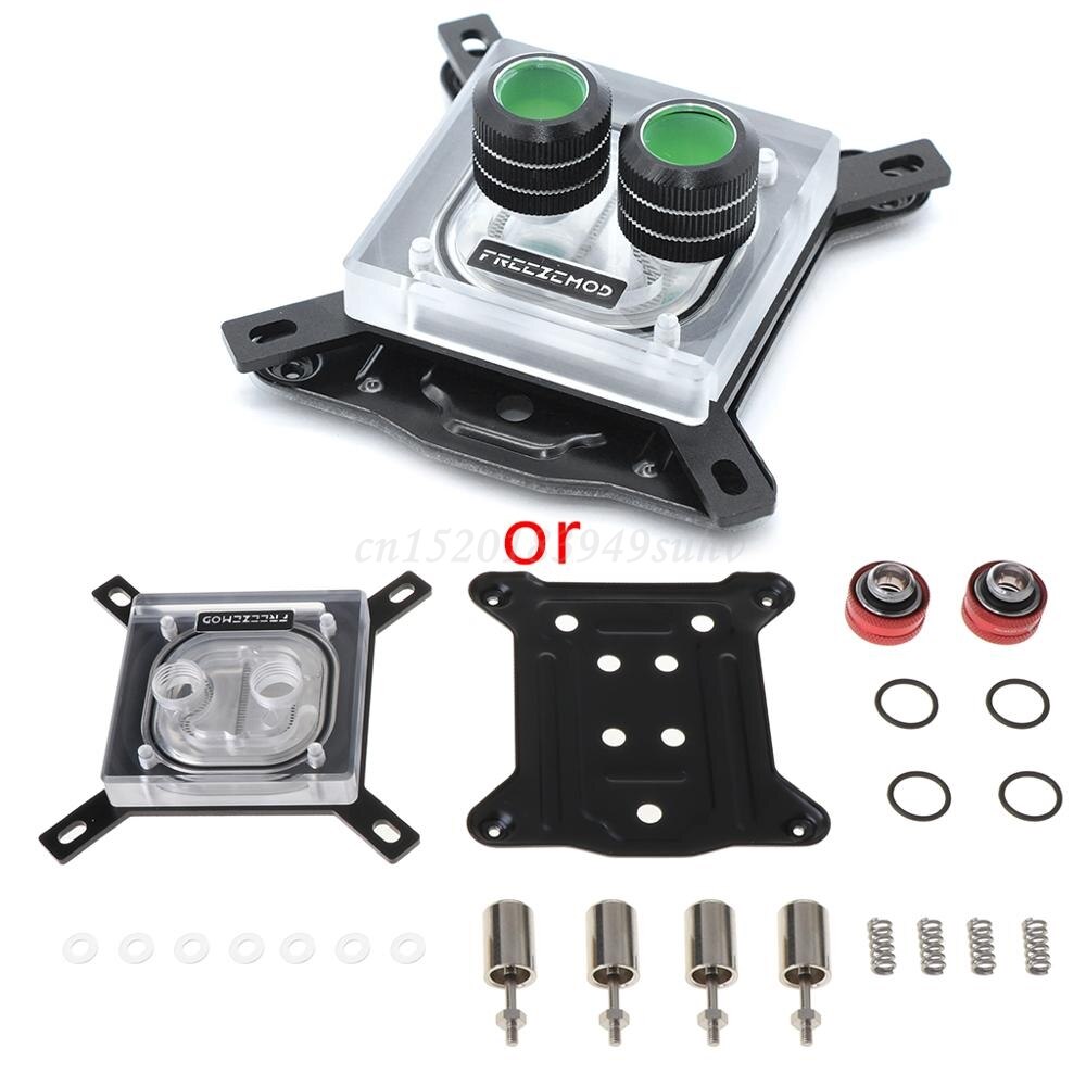 G1/4 Thread Waterblock Acrylic Copper Water Cooling Kits CPU PC Water Cooling Radiator Heatsink Block for 1150 1151 1155 1156