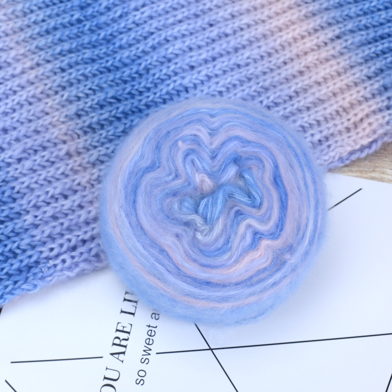 100g Long Plush Mohair Wool Blend Yarn for Hand-Knitting Fine DIY Crochet Thread Socks Scarves Sweaters Blankets: Gold