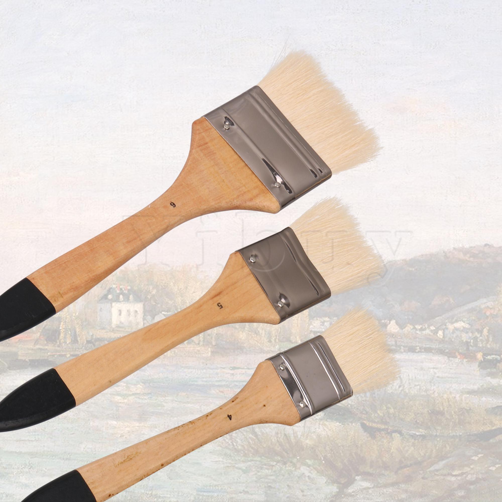 6 x Wool Material Wooden Brush Paint Brush Tools for Artist Drawing