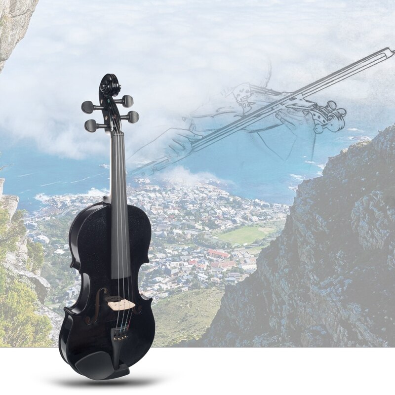 Lämplig för nybörjare violin 4/4 fullstor fiol 4 strängad lönnfiol