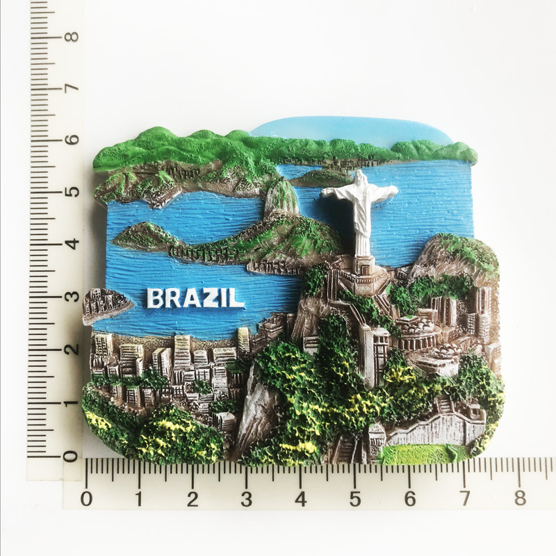 Kreative Brasilien Reise Souvenirs Magnet Kühlschrank Aufkleber Harz Handwerk 3d gemalt magnetische Kühlschrank Aufkleber Küche Dekor: verrotten