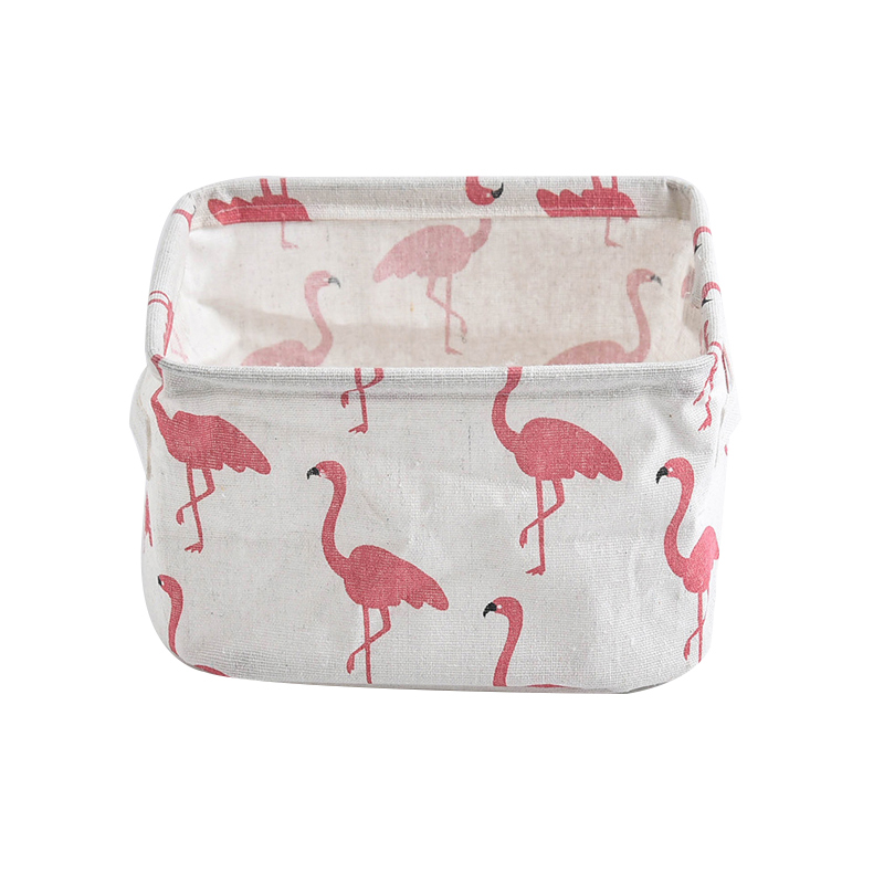 Foldable Canvas Storage Basket With Handle Cosmetic Toy Organizer Underwear Socks Clothes Storagebag Office Stationery Organizer: green