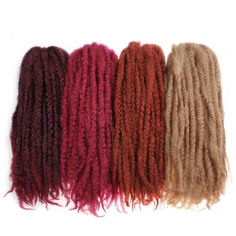 18 Inch Marley Braids Twist Crochet Braiding Hair Burgundy Synthetic Afro Kinky Curly Marley Braids Hair Extensions