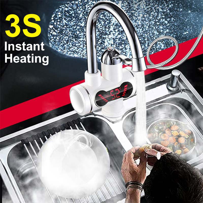 3000W sofortig Elektrische Dusche Wasser Heizung Heißer Wasserhahn 3S schnelle Heizung 360 ° Drehbare Küche Heizung klopfen doppelt Isolation & Sicher
