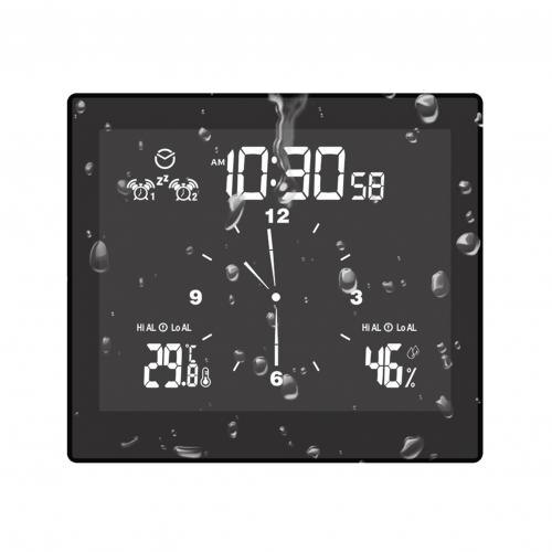 ,ulti Function Waterproof Suction Cup Stand Countdown Temperature Humidity Bath Digital Clock: black