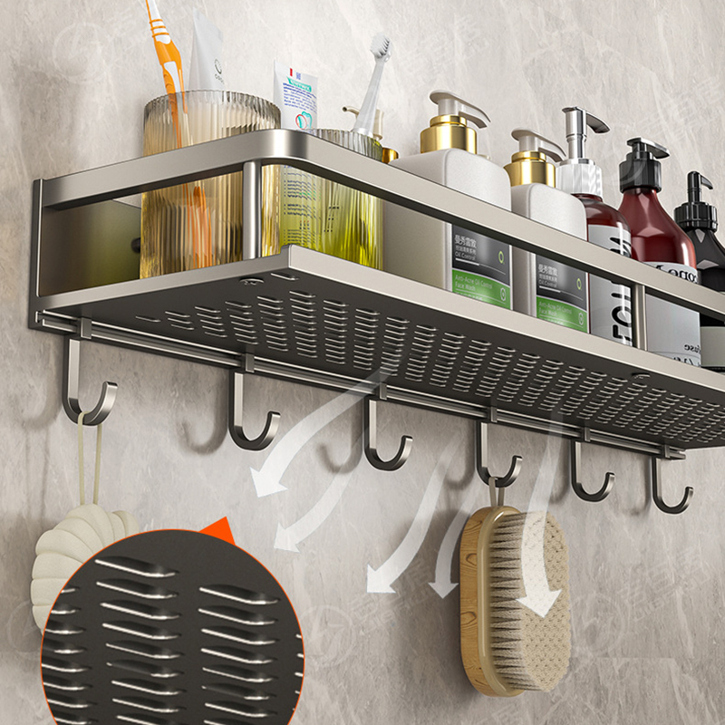 Wandgemonteerd opbergrek, boorvrij badkamerplankje voor toilet, balkon of badkamer - organizerplank voor keuken en badkamer