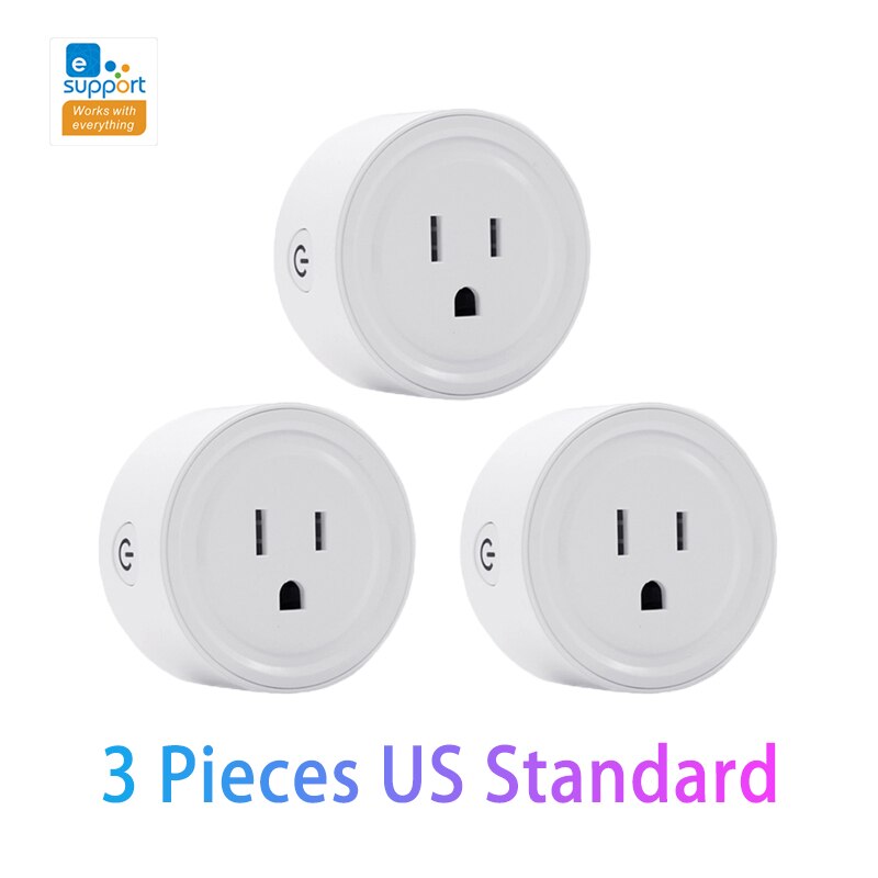 EWeLink ZigBee Smart Plug Socket Outlet US UK Standard Remote Voice Control For Alexa For Samsung SmartThings Smart Home: 3 Pieces US
