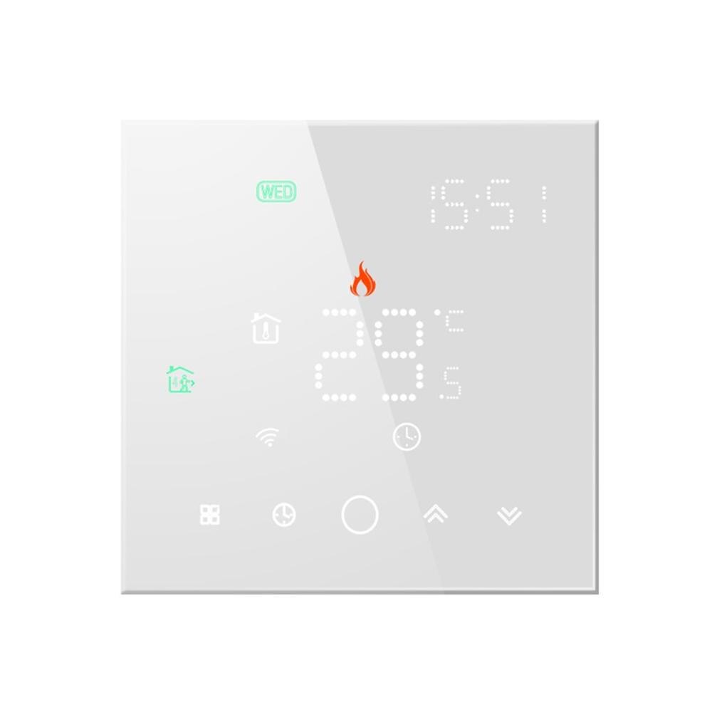 BHT-003-GALW-controlador inteligente de temperatura para suelo, termostato de calefacción eléctrica de 95-240V, Wifi, Control por voz: Blanco / Electric heating