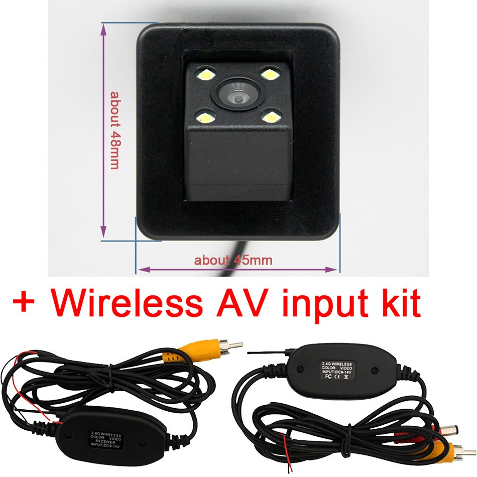 170 Degree AHD 1920x1080P Vehicle Rear View Reverse Camera for Kia K3 K3S Cerato Forte cerato 5 Classic Hyundai Elantra Avante: 4led Wireless