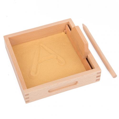 Letter Formation Sand Tray with Wooden Pen Alphabet Number Learning Kids Toy: Default Title