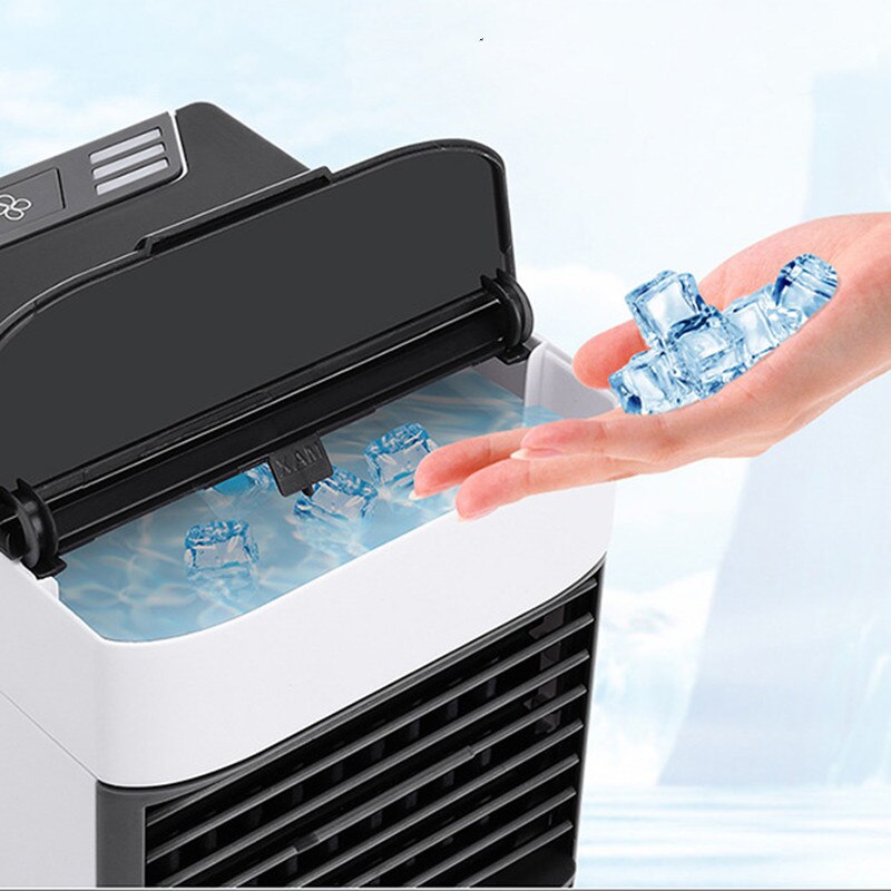 Household Mini Air Conditioner USB Personal Space Cooler Portable 7 Color LED Air Cooler LCD Digital Display Desktop Fan