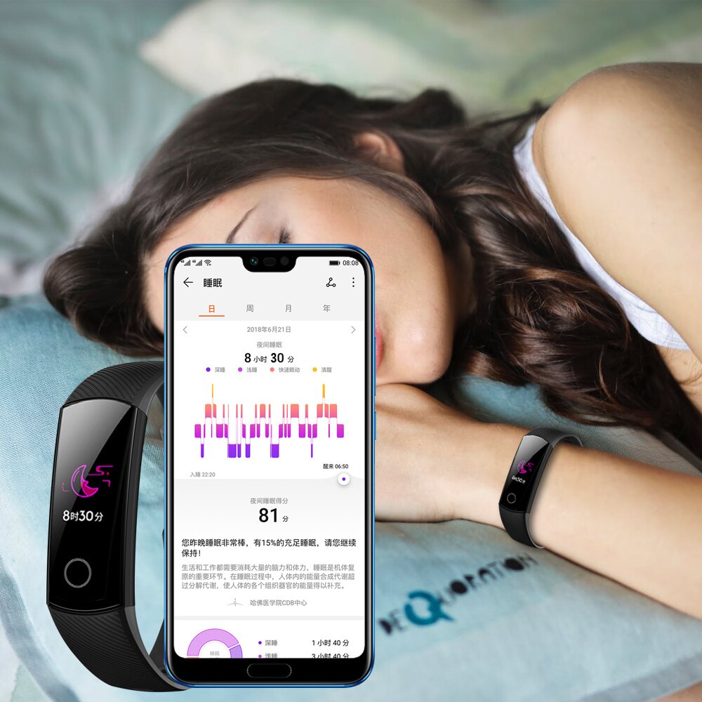 Originele huawei honor band 5 bloedzuurstofmonitoring realtime slimme polsbandjes kleuren touchscreen fitness waterdichte armband