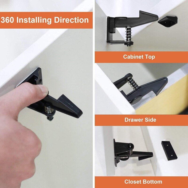 10Pcs Kabinet Sloten Kind Veiligheid Vergrendelingen Baby Veilig Magnetische Ladekast Lock Kids Adhesive Proof Kabinet Sloten