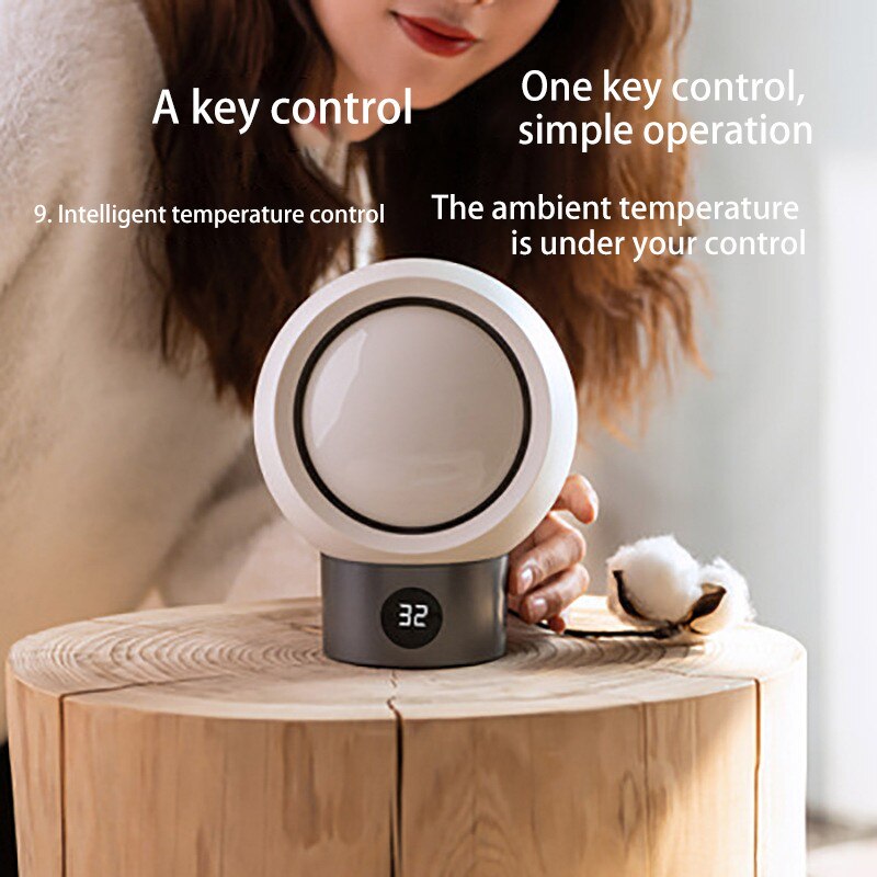 Small Household Mute Intelligent Temperature Control Heater With Temperature Display Mini Planet Portable Winter Electric Heater