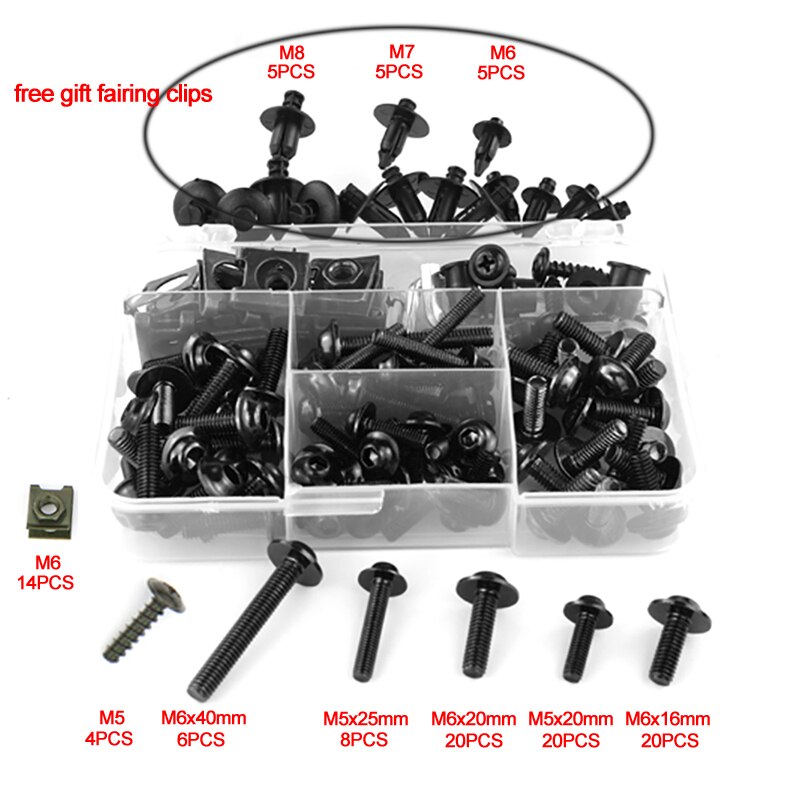 full fairing bolter sett skruer feste til suzuki gsxr 600 gsxr 750 gsx -r600 gsx -r750 gsx -r1000 gsx 1300r hayabusa  sv650 sv1000s