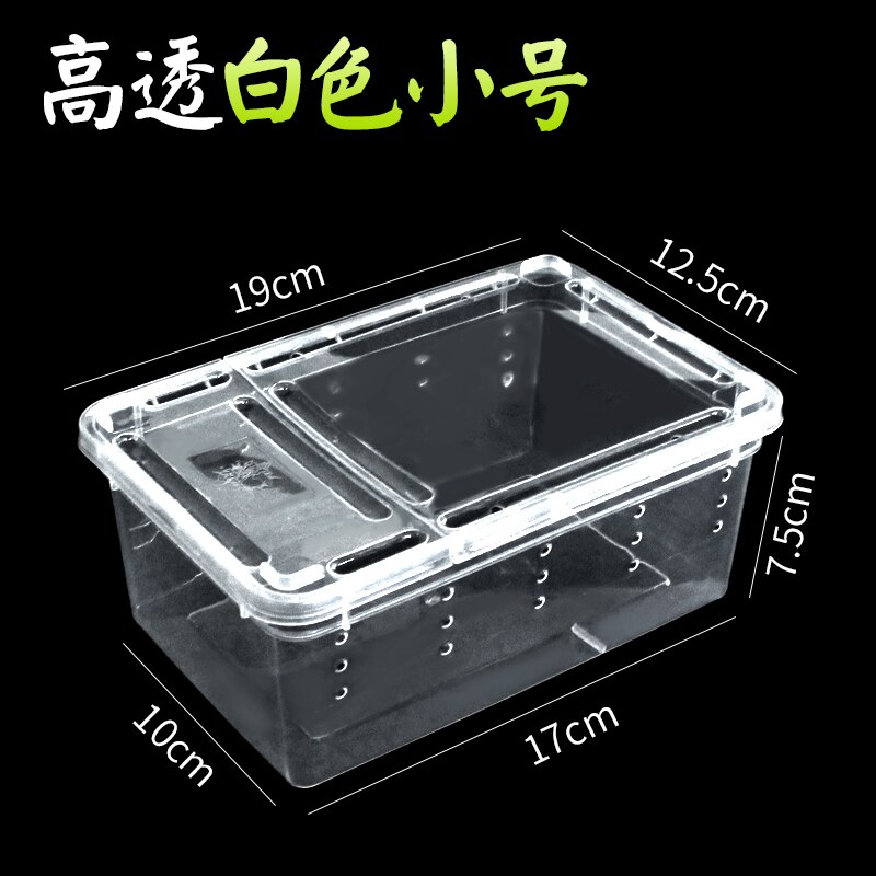 1PCS Climbing Pet Breeding Box Spider Frog Silkworm Baby Breeding Box Sericulture Yellow Mealworm Reptile Insect Box: White S