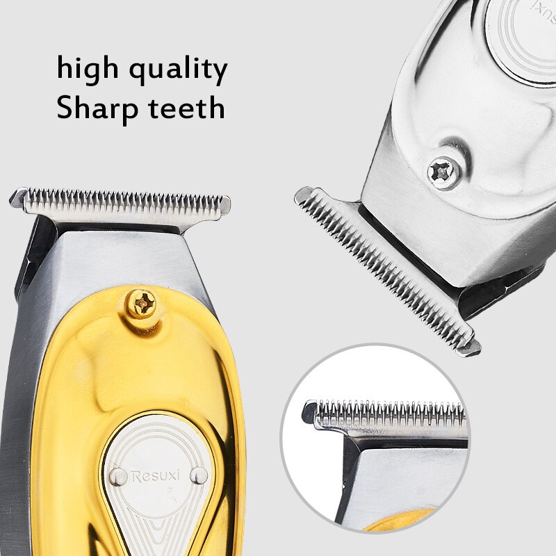 1 st bärbar metall elektrisk hårklippare t-formad extern trådlös trimmer vattentät trådlös uppladdningsbar