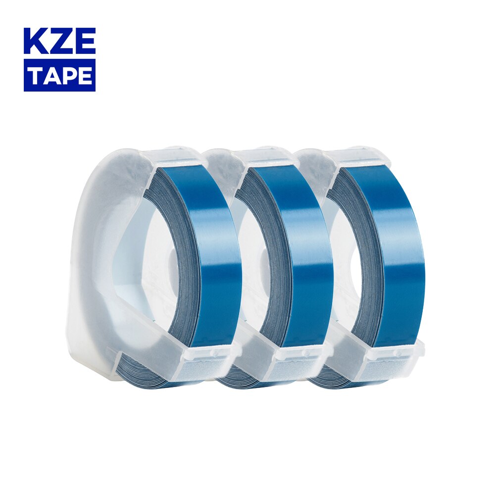 3 Rolls/lot 20 colors 9mm 3D Embossing Label Tape Compatible Dymo 1610 12965 Manual Label printer for Motex E101 Label Maker: ocean blue