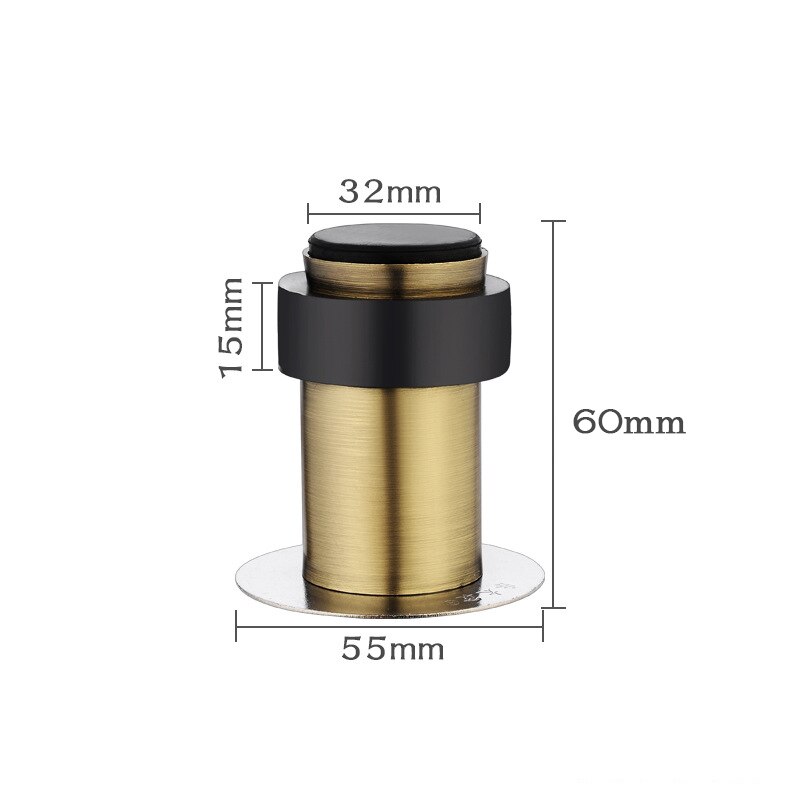 NAIERDI Gummi Tür Stopper Edelstahl Tür Schutzhülle Pad Zauberstab Schutz Anti-kollision Tür Halfter Tür Stoppt Hardware-: 60mm GB