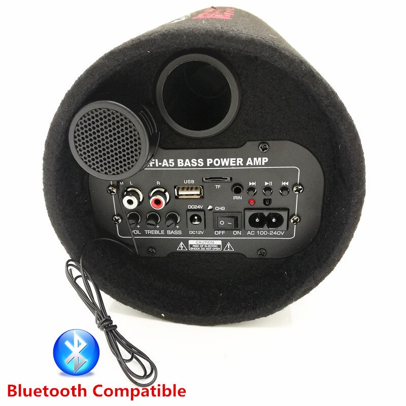 5inch 12V 24V 220V Car Active Subwoofer Home Computer Subwoofer Phone Bluetooth Car Speaker Audio