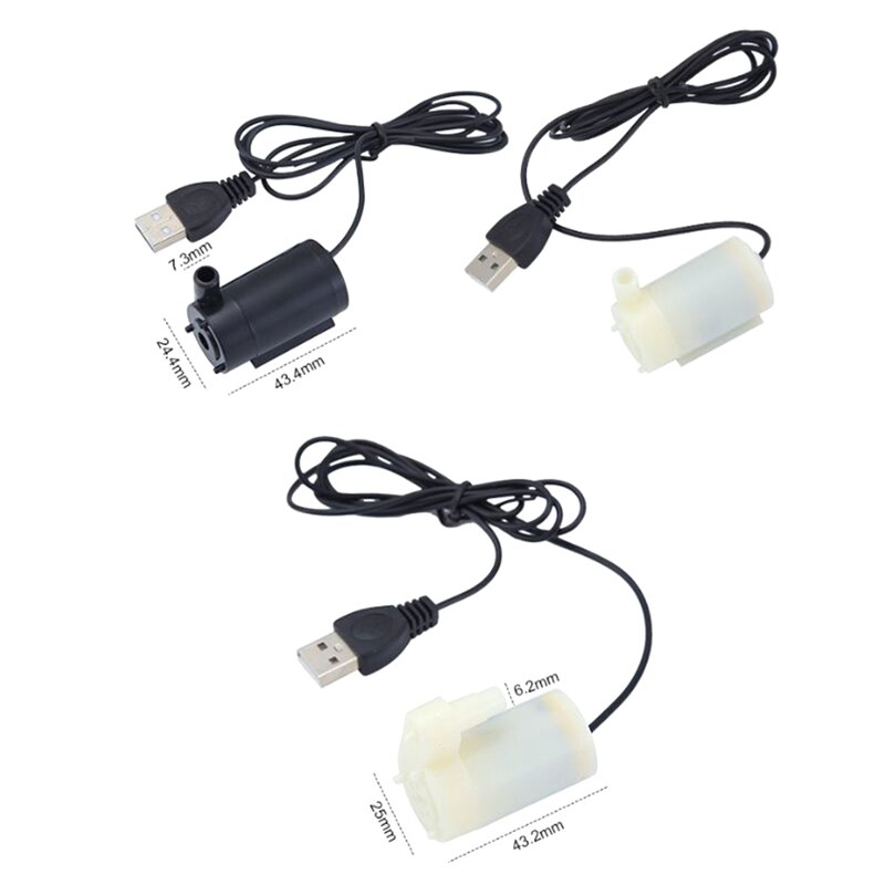 Usb Mini Waterpomp Geluidsarm Mute Borstelloze Micro Dompelpomp Voor Aquarium Fontein Aquarium 5V 1.0A