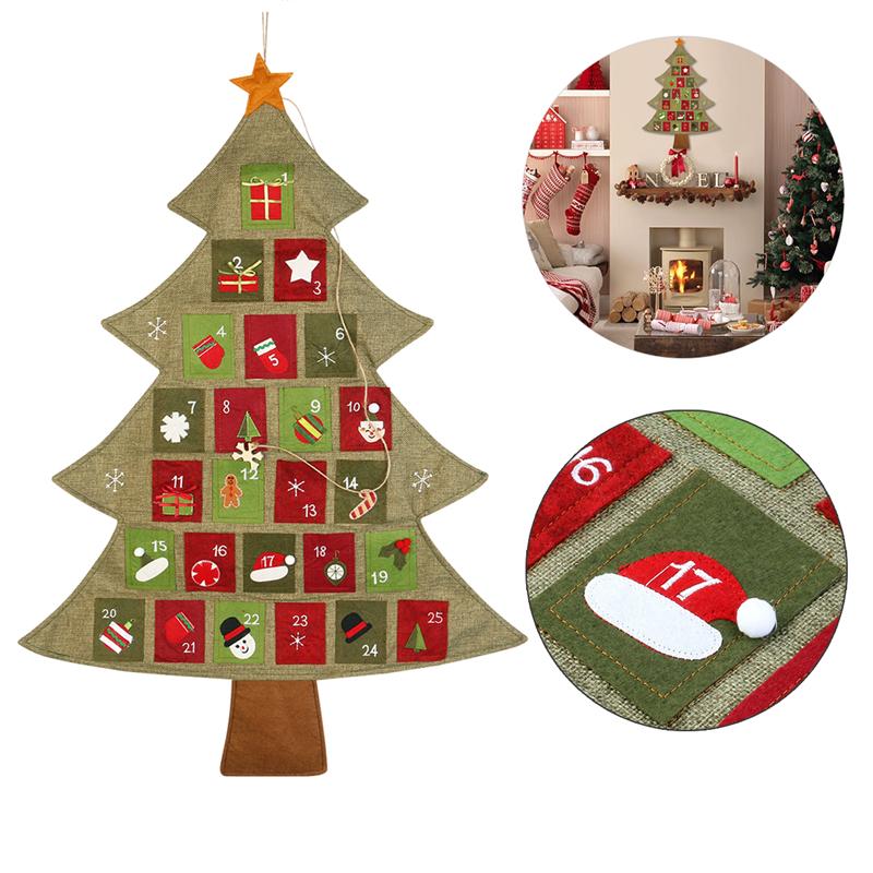 Hanging Christmas Advent Calendar Countdown To Christmas Tree Christmas Countdown Calendar Year Xmas Decor