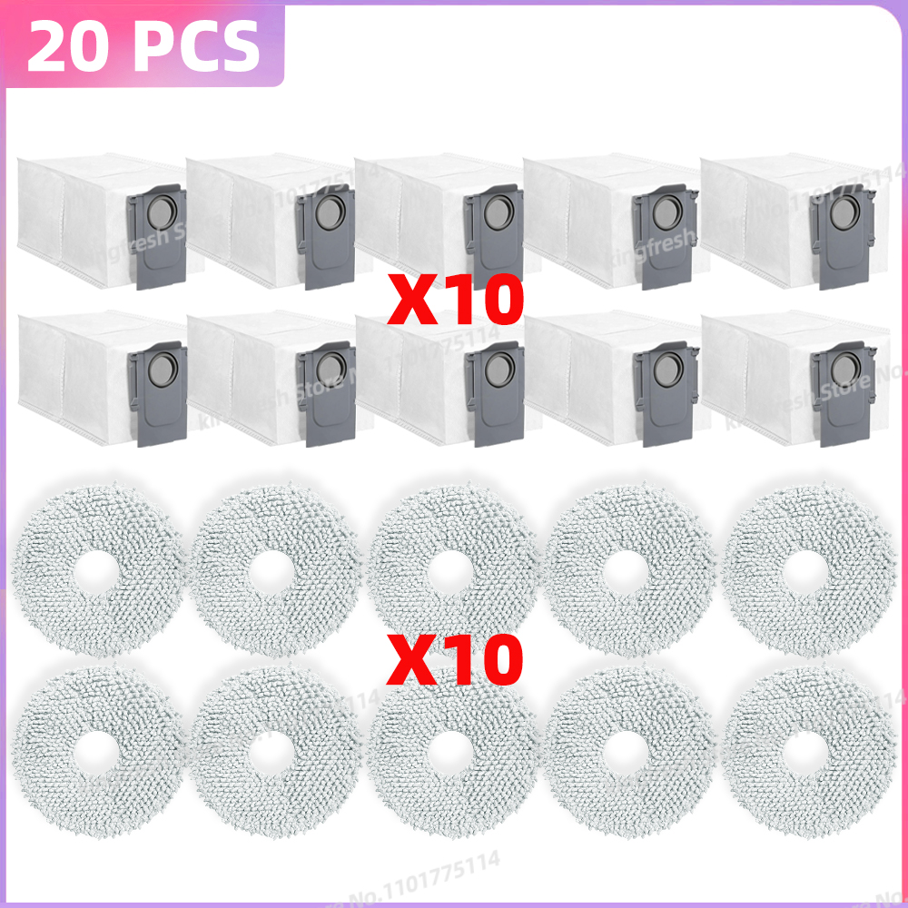 Fit For (Roborock Qrevo Curv / S5X / 5A1 / 5XC / 5AE / CurvC ) Vacuum Parts Main Roller Side Brush Filter Mop Cloth Dust Bag: Pink